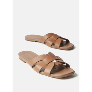 Mint Velvet Tan Woven Flat Sandals
